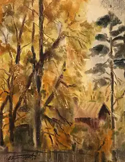 "Tree, autumn", (52×69.5, 1960)