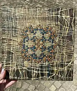 Symvol Ukrainy (imitation of text embroidery), 2023