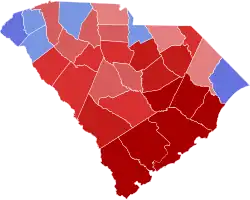 Red counties were won by Scott and blue counties were won by Porter