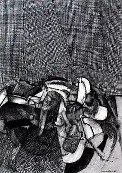 Start of traffic, 1999, charcoal, 86 x 61 cm