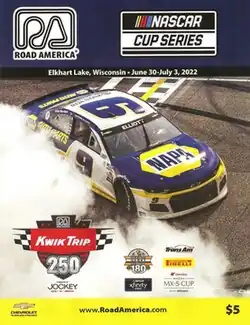 The 2022 Kwik Trip 250 program cover, featuring Chase Elliott.