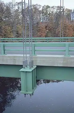 Suspender cable attach point on the 2003 bridge