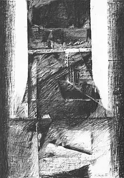 Window, 2009, charcoal, 100 x 70 cm