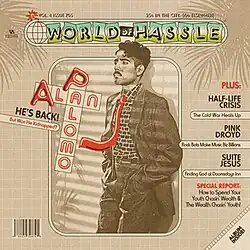 The cover of a fictional magazine named after the album with a stylized drawing of the artist in the middle.