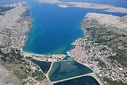 Aerial view of the town