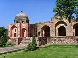 The Afsah-walla-ki-Masjid (Assarwala mosque) situated outside the west gate of Humayun's tomb with its dalans and paved court bounded on the east by Humayun's tomb on the west by Abadi Arab Sarai on the north by road and Khasra No. 252 and on the south by Abadi Arab Sarai