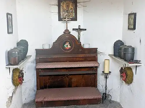 Prayer stool made from the headboard of Archduchess Sophie's deathbed