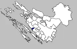 Location of Bibinje Municipality within the Zadar County