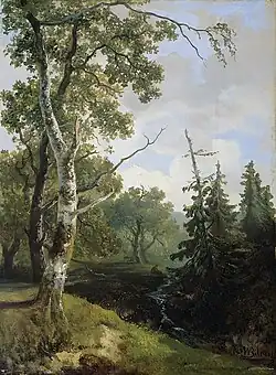 J.W. Bilders: View of the Forest near Wolfheze, c. 1870–85; oil-painting