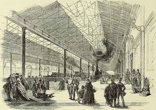 The second station's interior, c. 1884