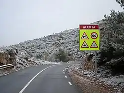 Winding road in winter