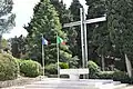 French and Italian flags at the war cemetery