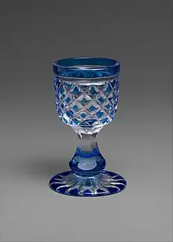 cup with blue and clear glass