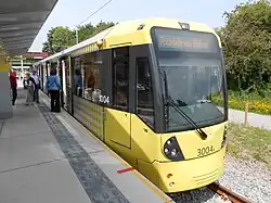 metrolink tram at the platform