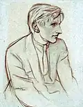Edmund Blunden by William Rothenstein, chalk, 1922