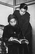Empress Dowager Sadako with her grandson, Crown Prince Akihito in 1949