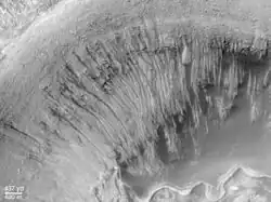 Gullies inside Avire crater within Newton crater