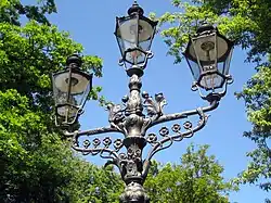 Laterne No. 35, Charlottenburg (square) candelabra (three-armed)