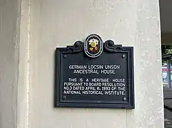 German Locsin Unson Ancestral House Historical Marker