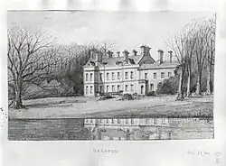 Halston Hall including attached Flanking Walls and Balustrade to Rear