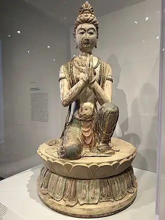 Kneeling Attendant Bodhisattva (Mogao Cave), 7th century