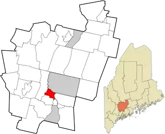 Location in Kennebec County and the state of Maine.