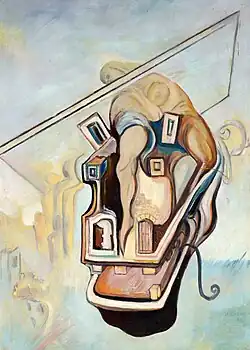 The Castle in Motion (1985), oil in canvas, 77 x 57 cm