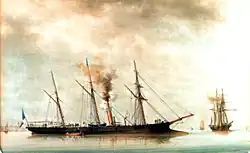 The steam 2nd-class aviso Renaudin, similar to the Latouche-Tréville (1860-1886)