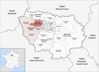 Location within the region Île-de-France
