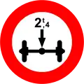 18g) — No vehicles weighing more than 2.4 tonnes per axle