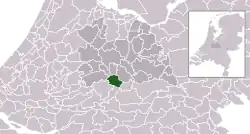 Highlighted position of Vianen in a municipal map of Utrecht
