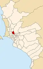 Location of Rímac in the Lima province