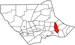 Map of Lycoming County, Pennsylvania highlighting Wolf Township