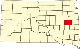 State map highlighting Kingsbury County