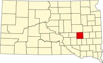 State map highlighting Sanborn County