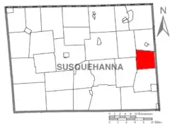 Location of Ararat Township in Susquehanna County