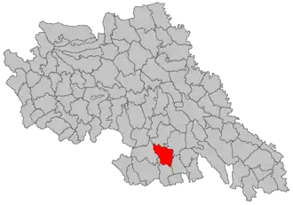 Location in Iași County