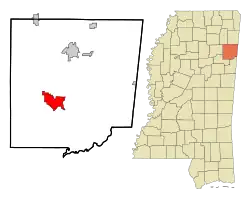 Location of Aberdeen, Mississippi