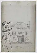 Architectural drawing for a Mills and Wachter designed home in the Old West End of Toledo, Ohio, 1890s