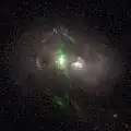 Hubble image of Mrk 463, with oxygen being green