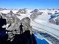 View from Mt. Ernest Gruening of Herbert Glacier and The Snow Towers (left of center)