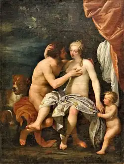 Venus and Adonis by Unknown Venetian master. 17th century