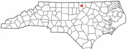Location of Oxford, North Carolina