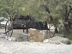 Wagon located in the grounds of the Wranglers Roost Stagecoach Stop.