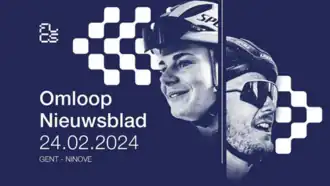 Event poster with previous winners Lotte Kopecky and Dylan van Baarle