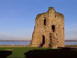 Flint Castle including revetment wall of ditch, Castle Dyke Street
