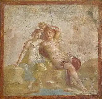 Roman-style Perseus and Andromeda panel painting from the Casa dei Capitelli Colorati in Pompeii Region VII