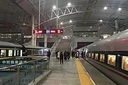 Trains at Platform 8 and 9 of the station