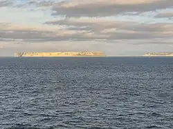 Portland Island and southern tip of Māhia Peninsula from the east