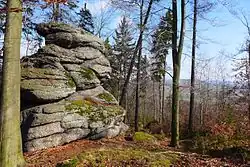 Rock formation on the valley slopes, near Jelenia Góra